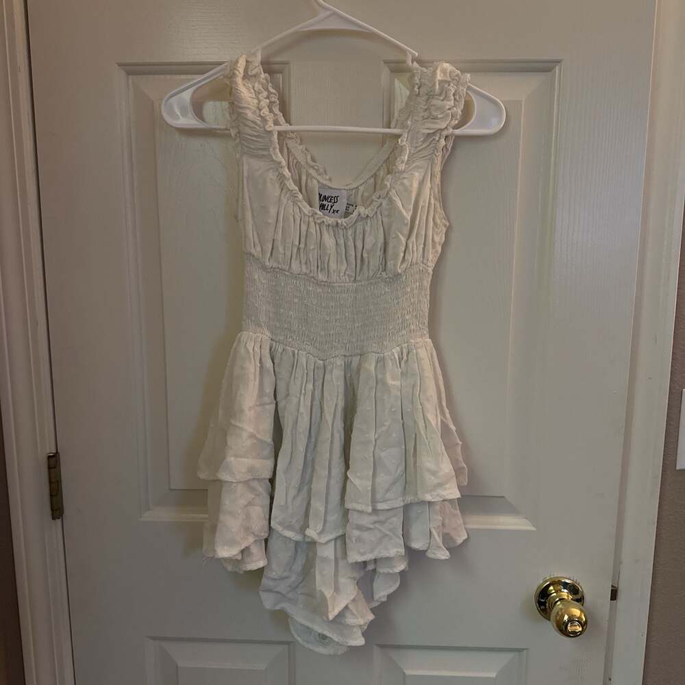 Princess Polly Archer Romper White Swiss Dot Size US 2